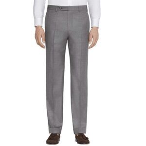 Zanella PLATINUM Made in Italy Todd Super 120's Wool Flat Front Trouser in Gray